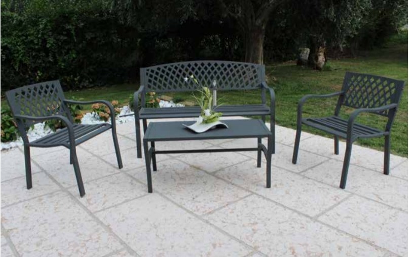 Tavolino-Acciaio-Esterno-Nero-Giardino-Piscina-Sedie-Poltrone-Terracotta-Cosma-Antracite-Plastica